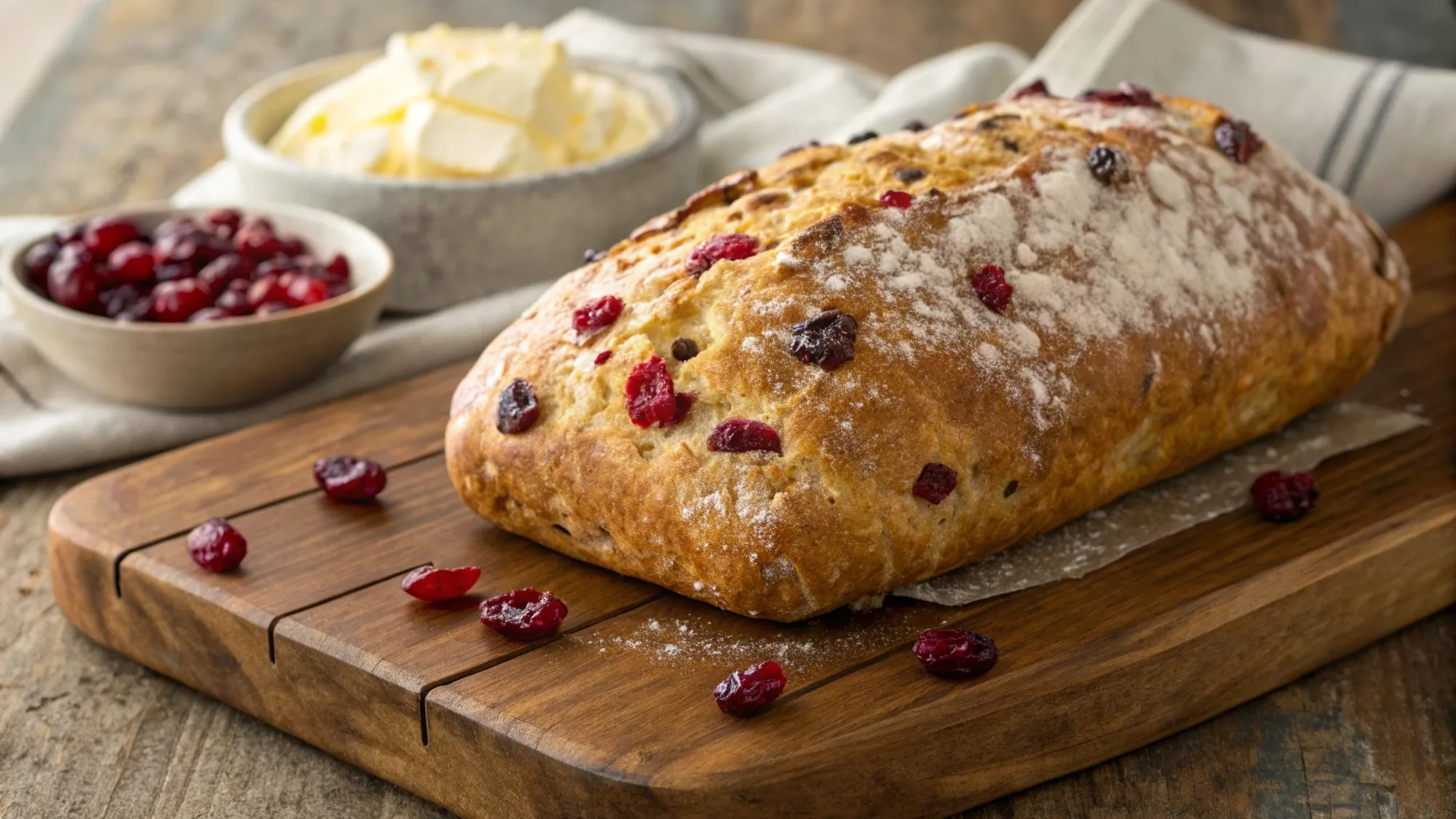 No-Knead Cranberry Bread recipe