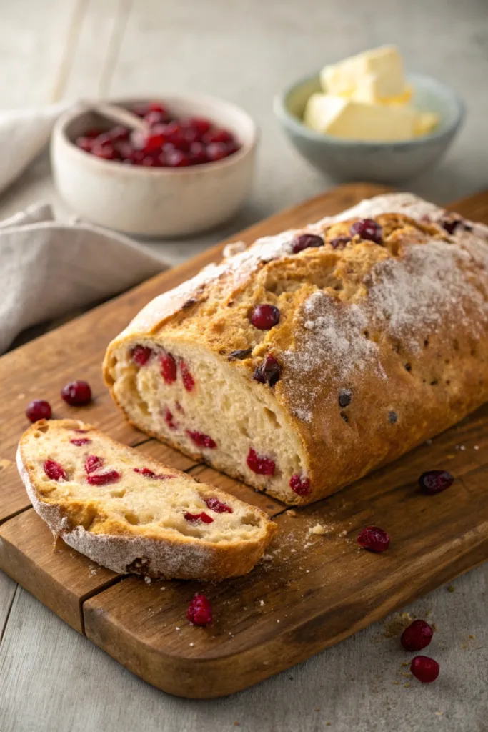 No-Knead Cranberry Bread