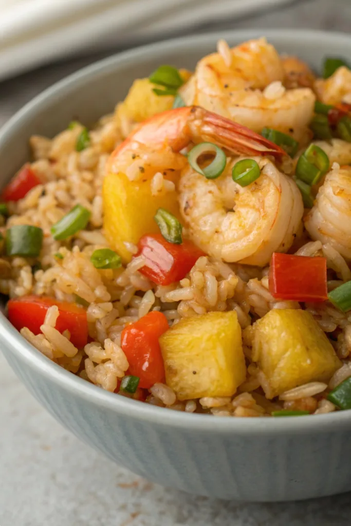 Pineapple Teriyaki Shrimp Fried Rice