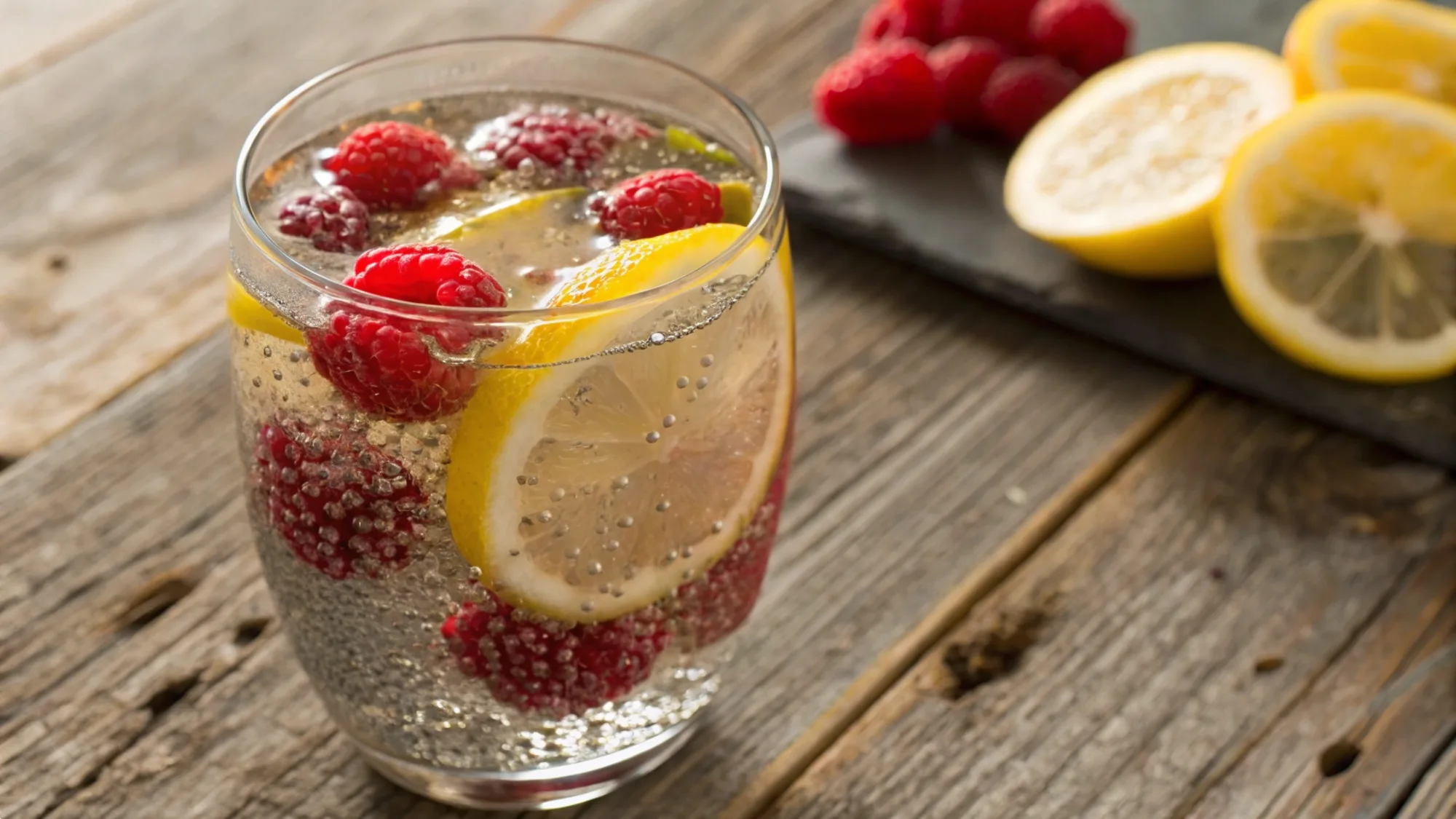 Raspberry Lemon Chia Water recipe
