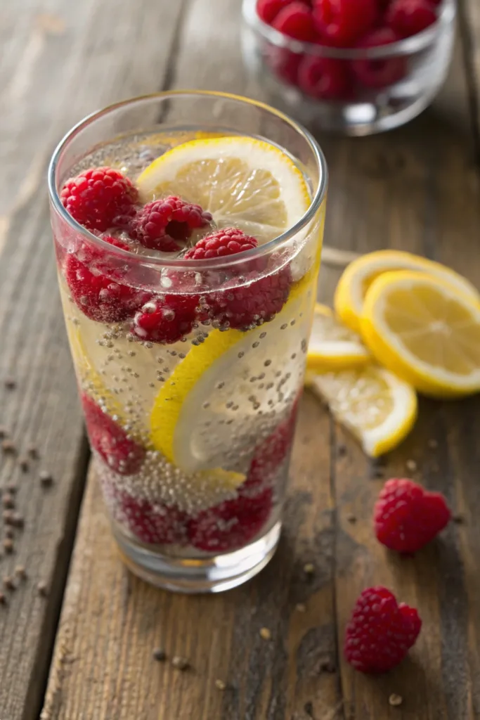 Raspberry Lemon Chia Water