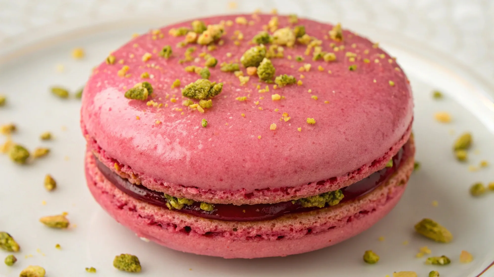 Raspberry Pistachio Macarons recipe