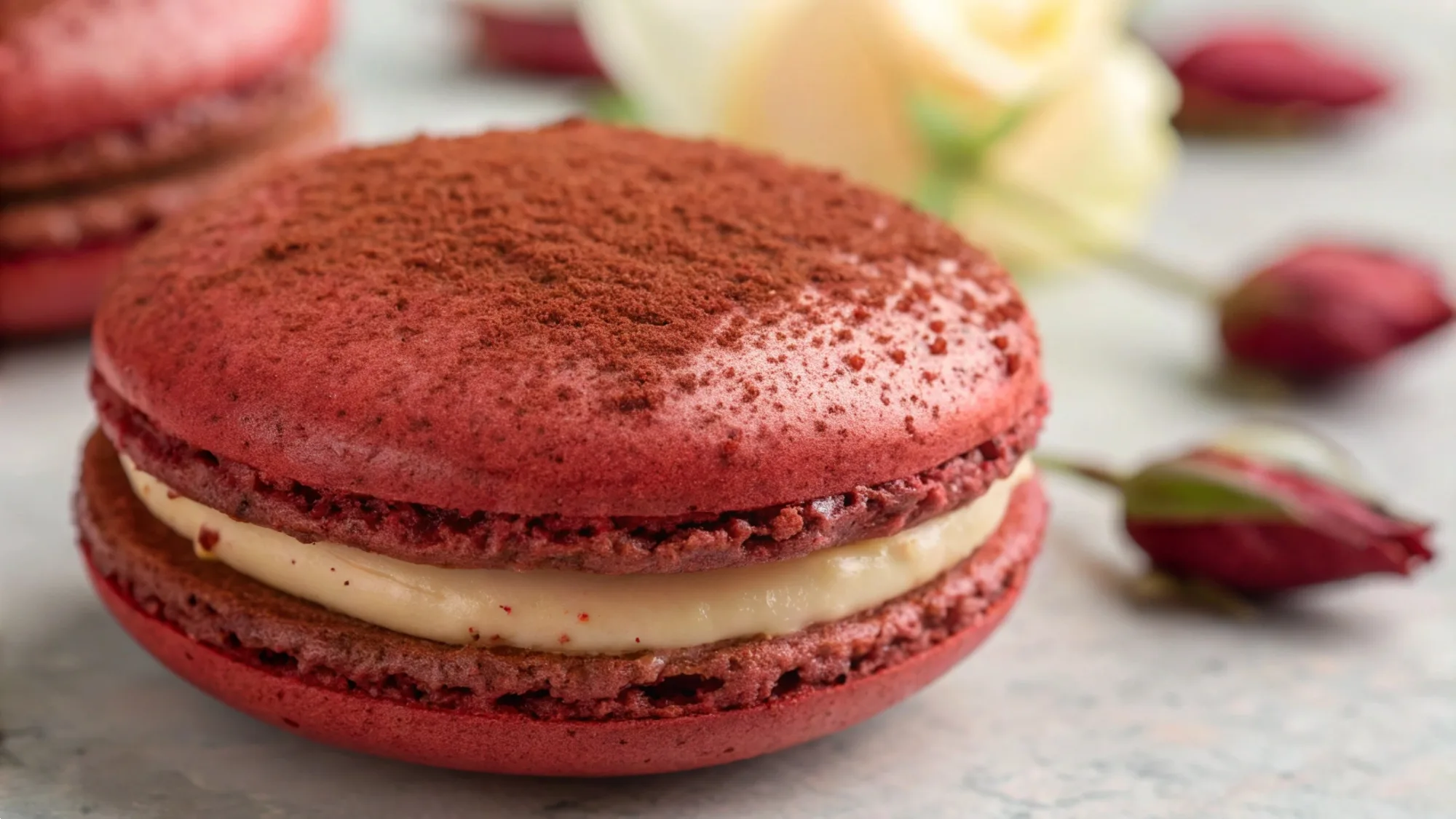 Red Velvet Cake Macarons