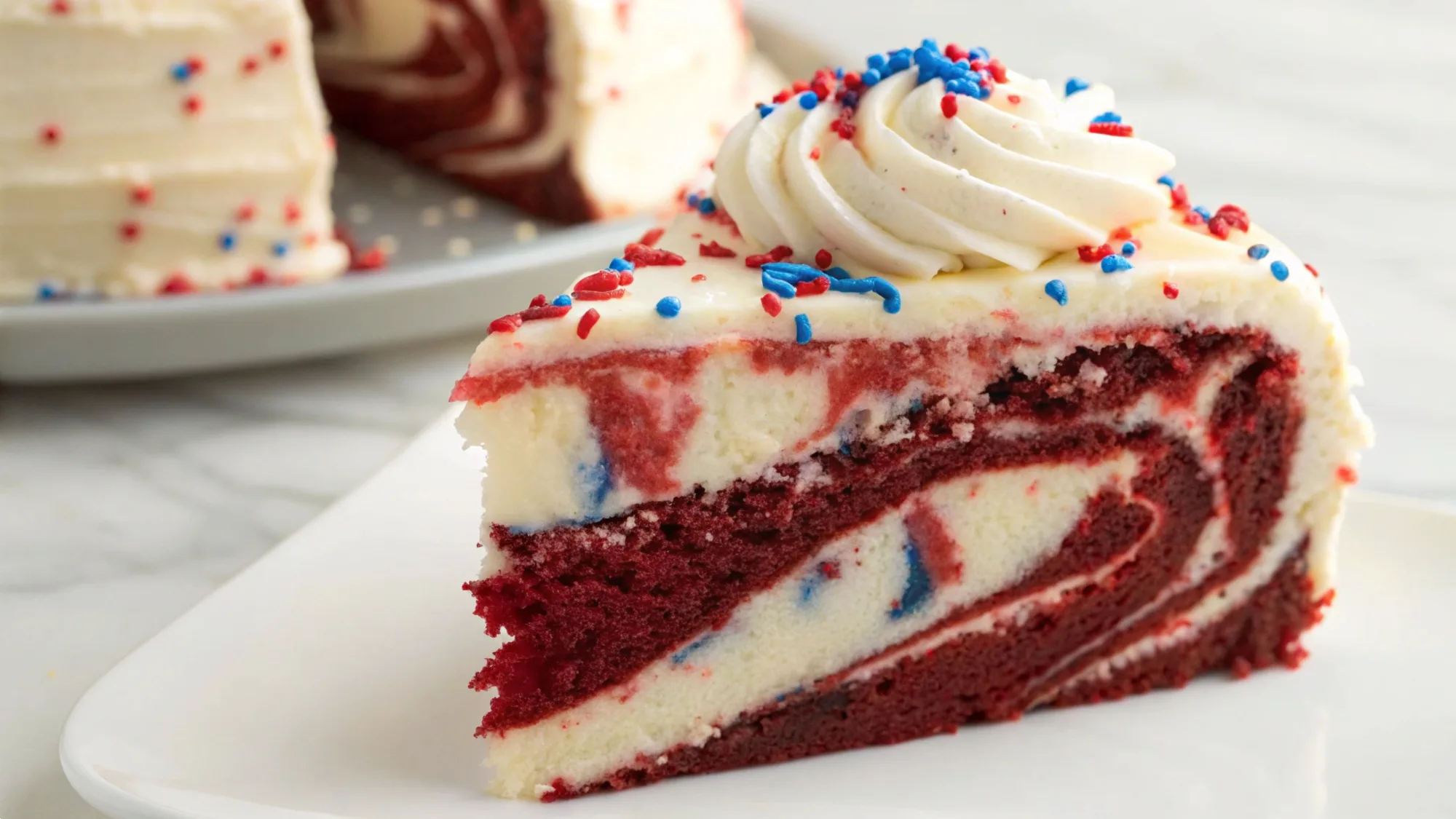 Red White Blue Marble Cake recipe