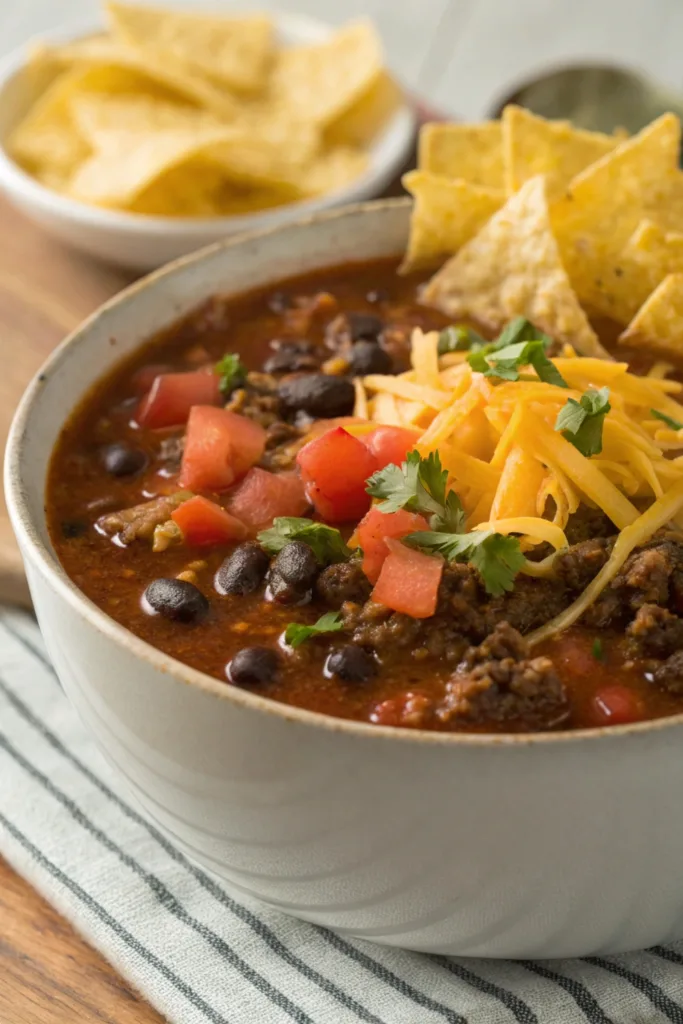 Sizzling Ground Beef Enchilada Soup recipe