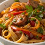 Spicy Honey BBQ Sausage Pasta