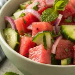 Spicy Watermelon Cucumber Salad recipe