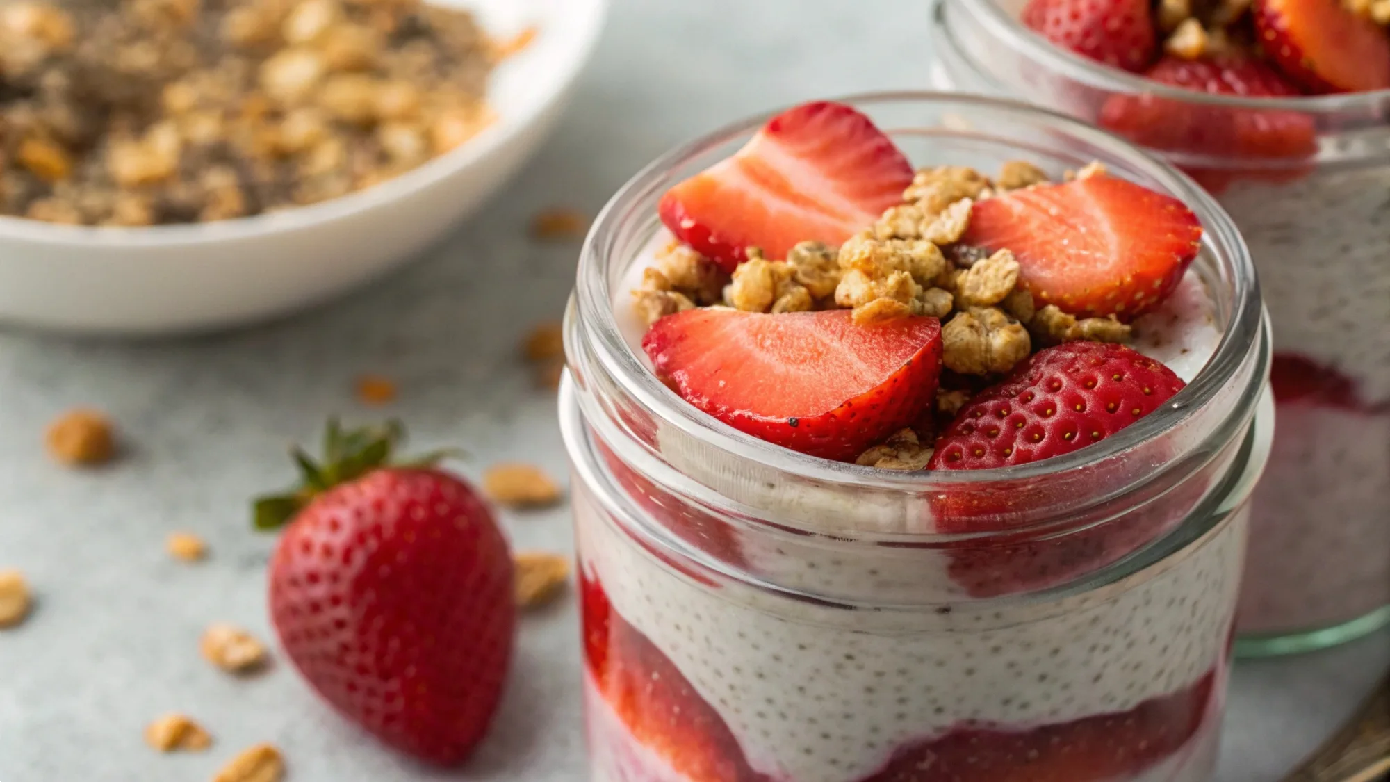 Strawberry Crumble Chia Pudding recipe