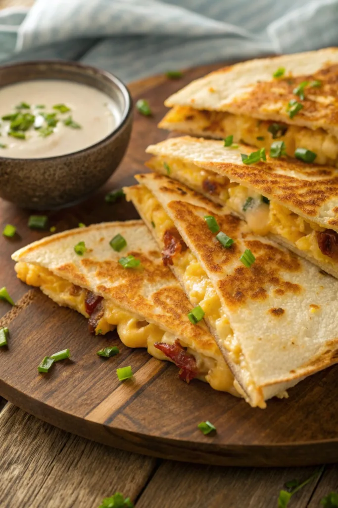 Bacon Ranch Mac & Cheese Quesadilla