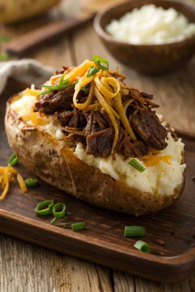 Brisket Loaded Twice Baked Potatoes recipe
