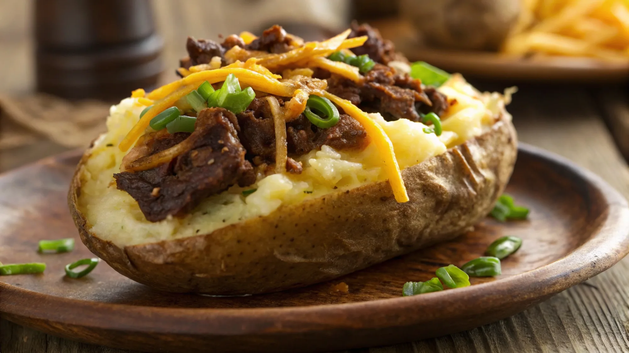 Brisket Loaded Twice Baked Potatoes