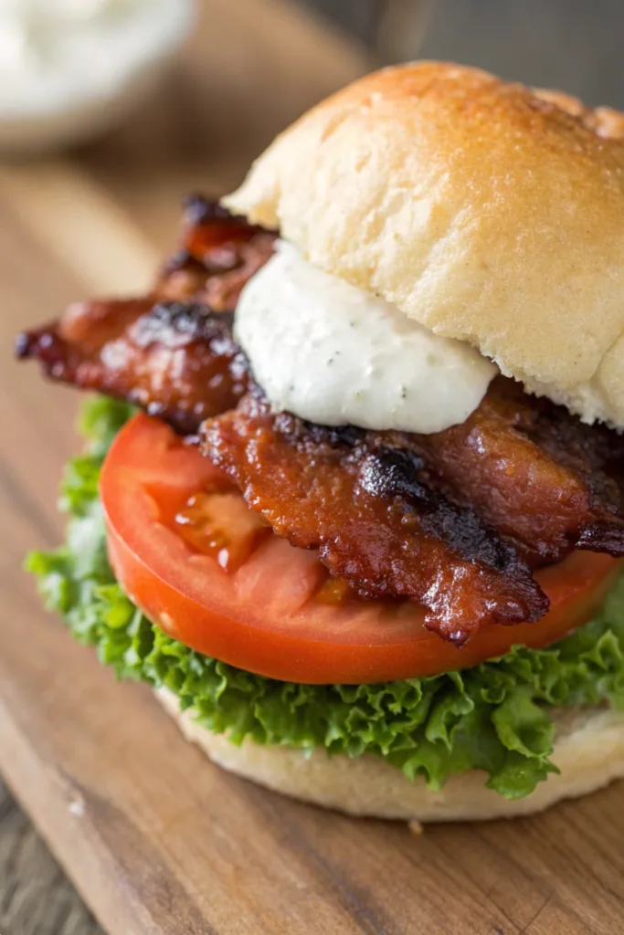 Candied Bacon BLT Sliders recipe