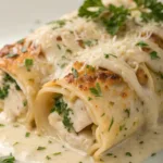 Chicken Alfredo Lasagna Rolls recipe