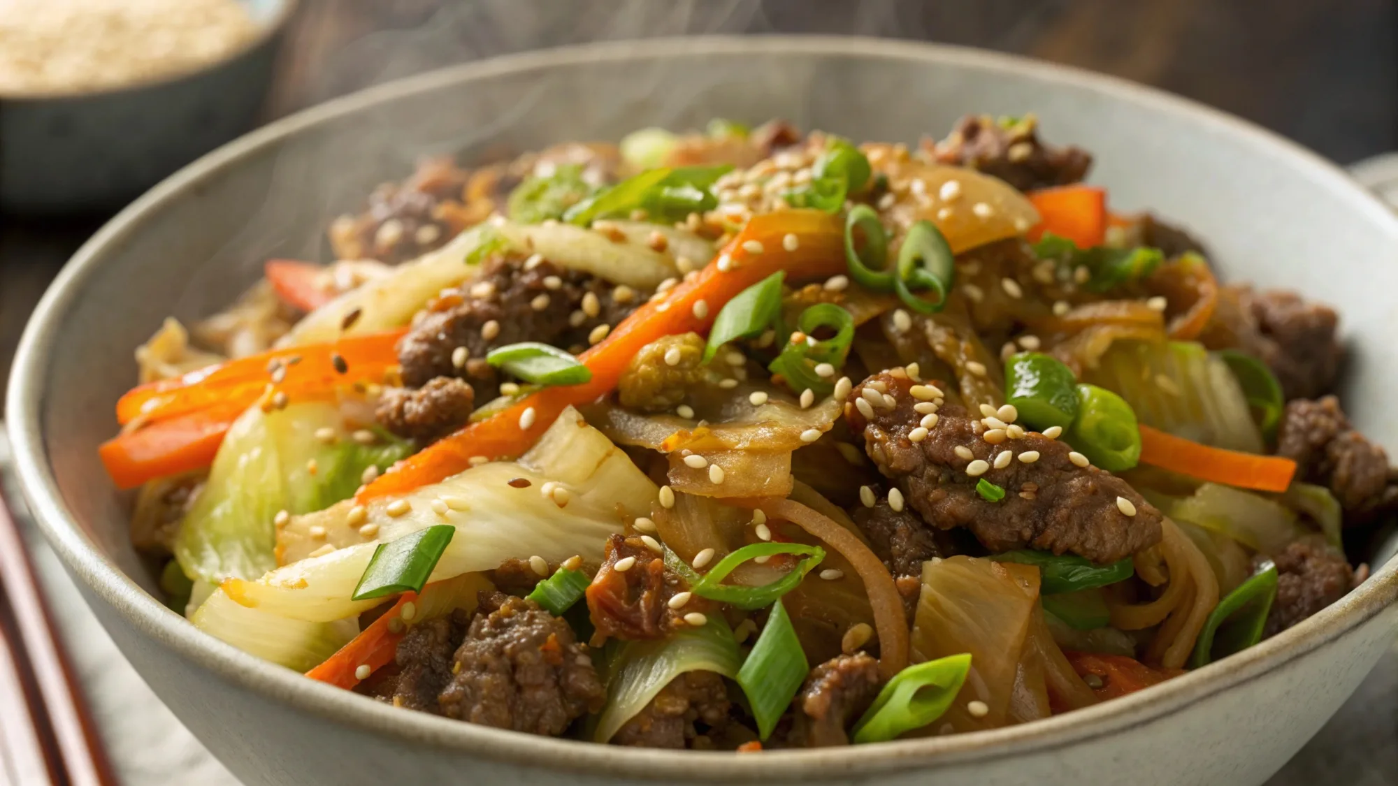 Chinese Ground Beef Cabbage
