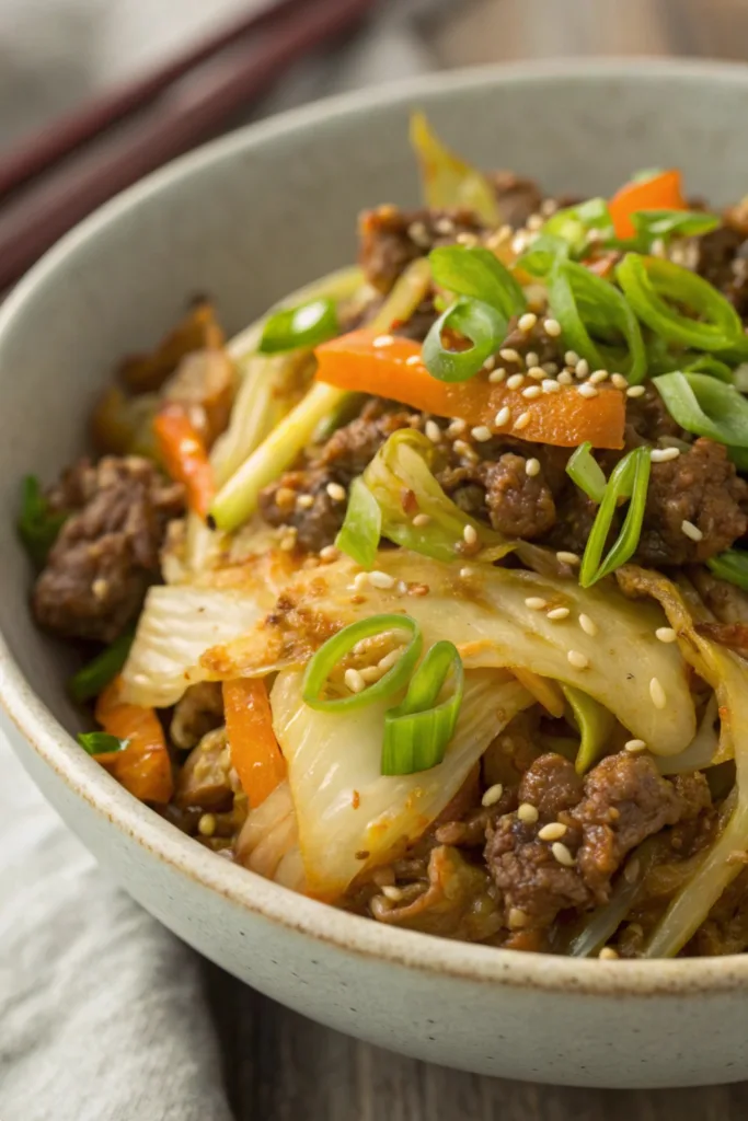 Chinese Ground Beef Cabbage recipe