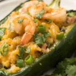 Cilantro Lime Shrimp Stuffed Poblano Peppers