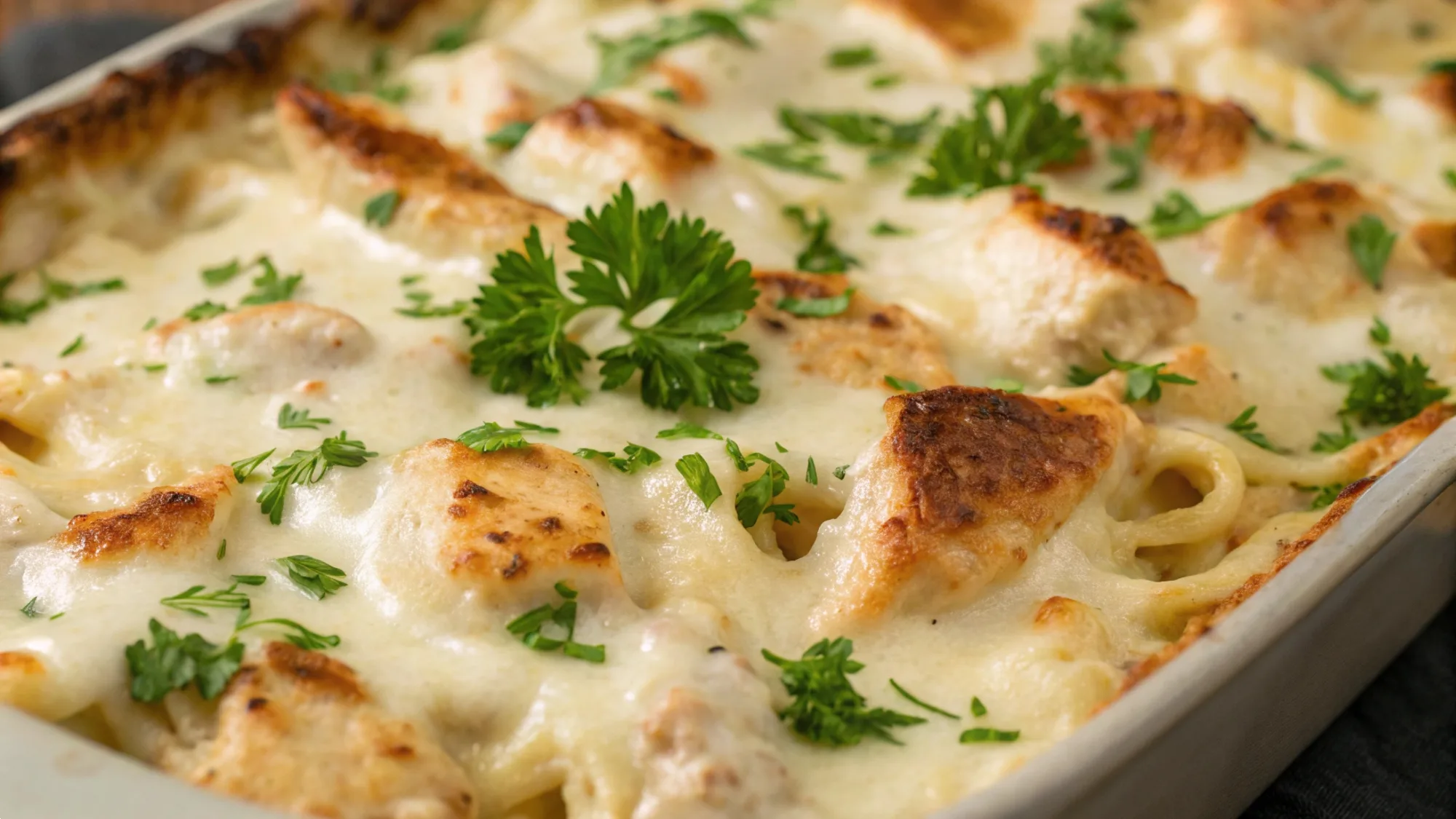 Creamy Chicken Alfredo Casserole