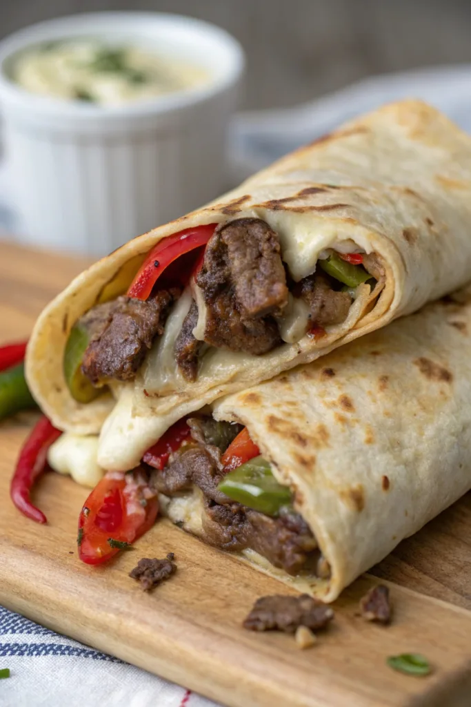 Crispy Philly Cheesesteak Wraps