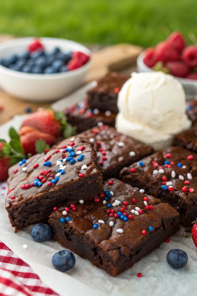 Fudgy Memorial Day Brownies recipe