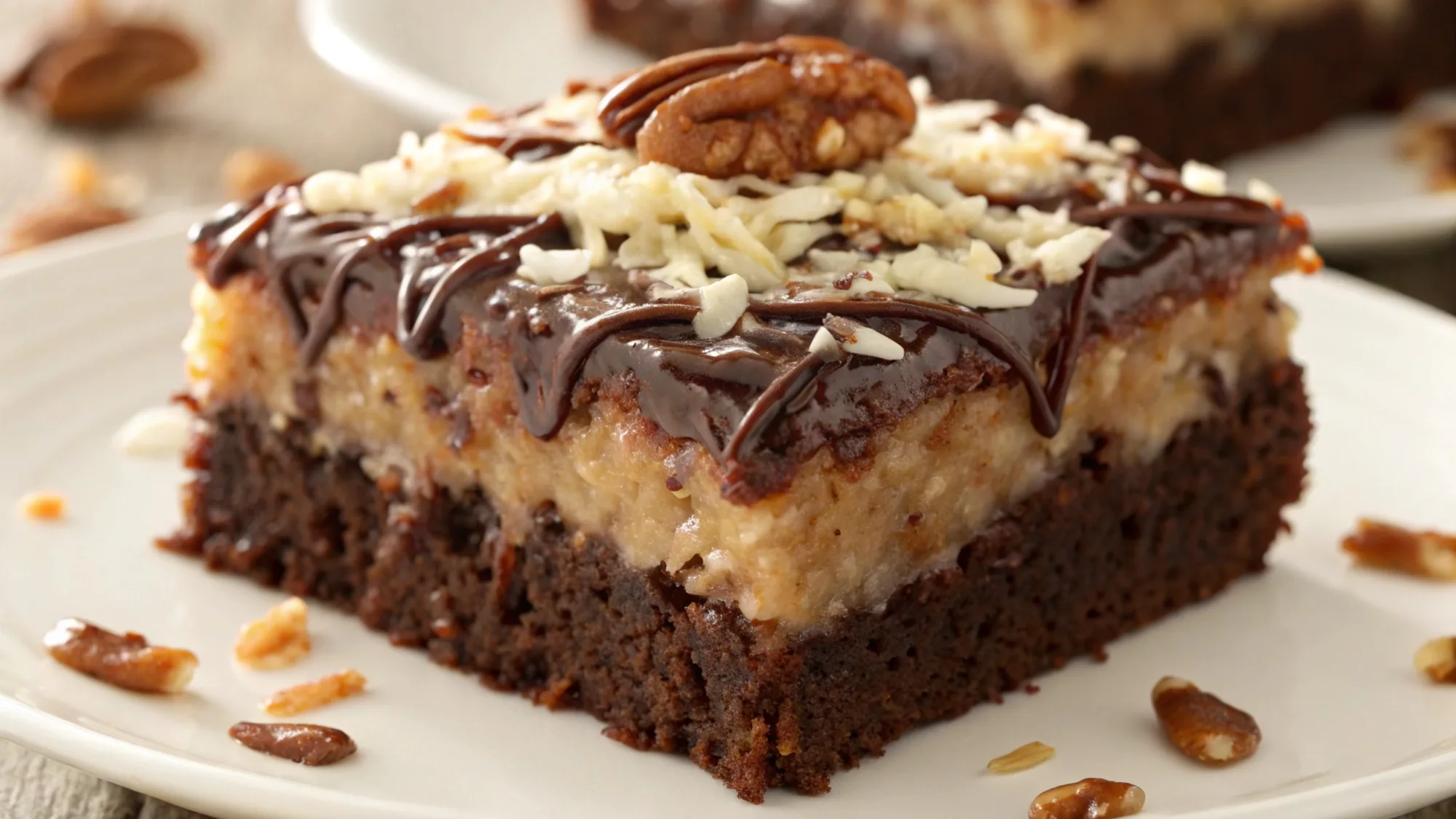 German Chocolate Poke Cake