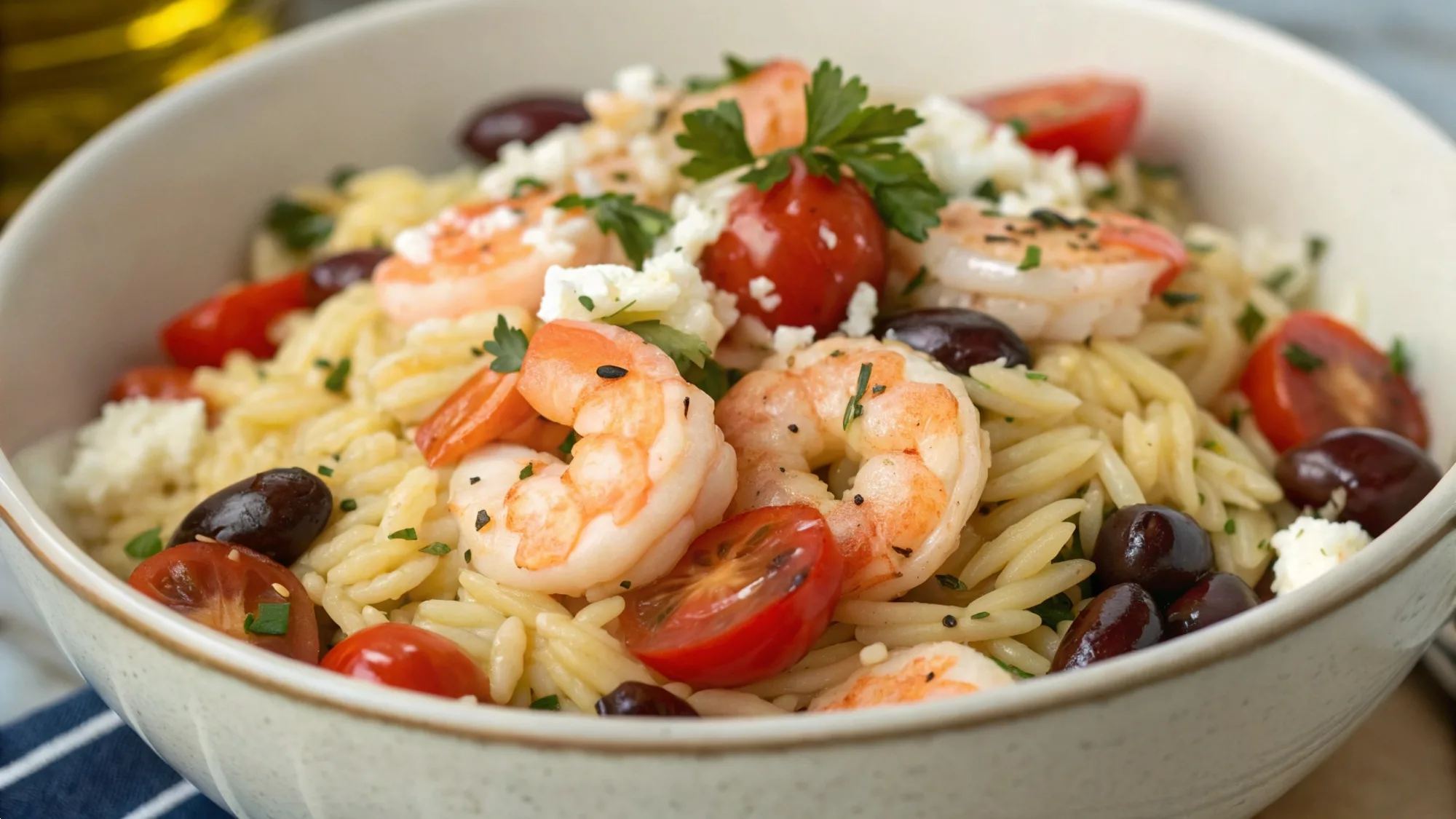 Greek Shrimp Orzo Feta