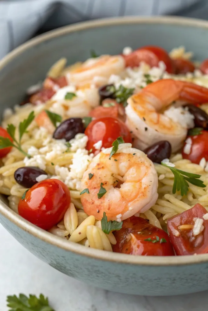 Greek Shrimp Orzo Feta recipe