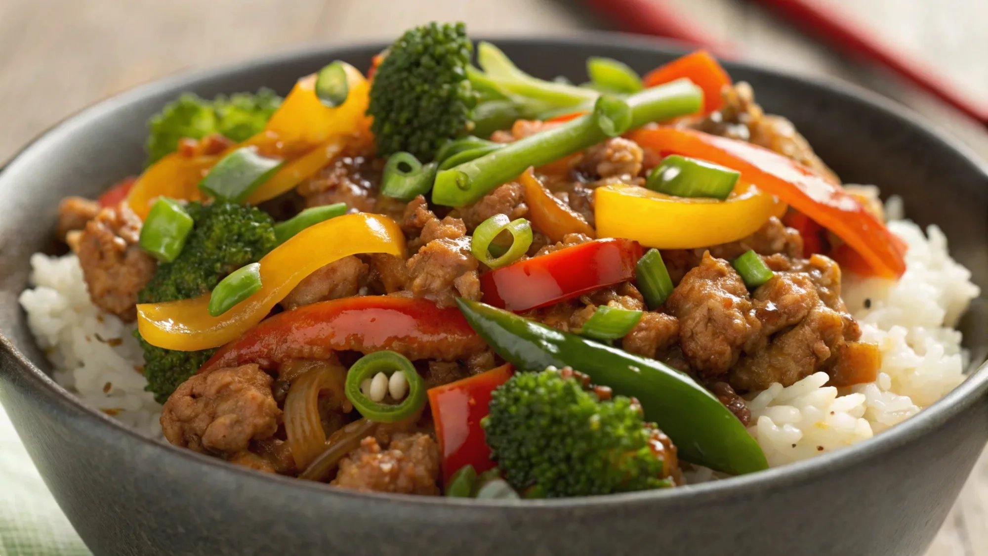Ground Turkey Teriyaki Stir Fry