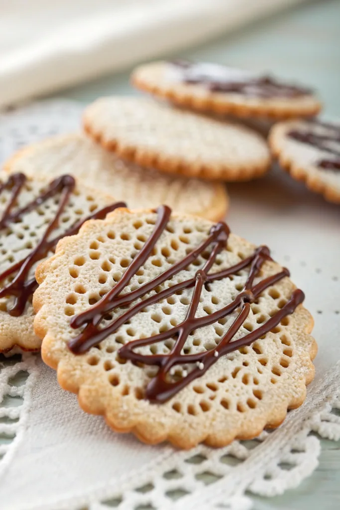 Lace Cookies with Chocolate