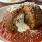 Mozzarella Stuffed Meatballs recipe