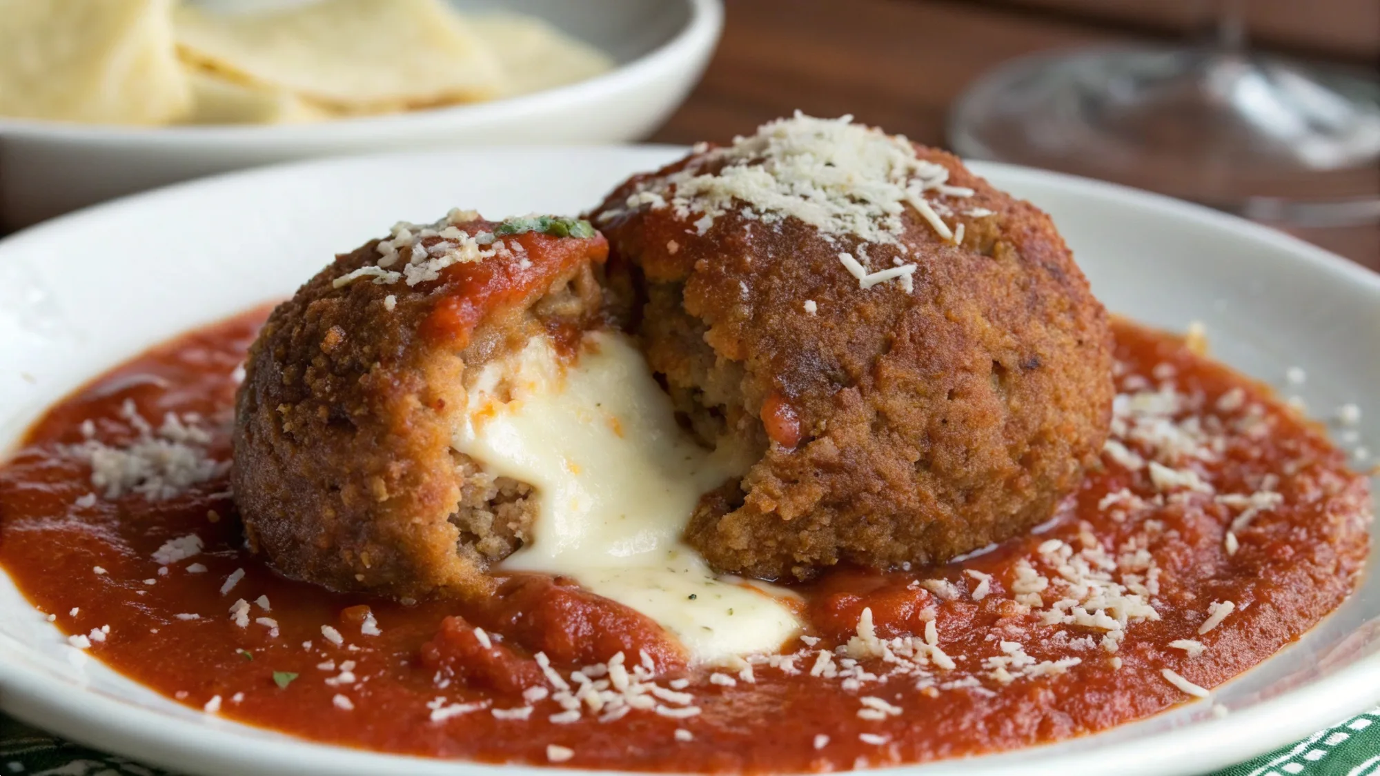 Mozzarella Stuffed Meatballs