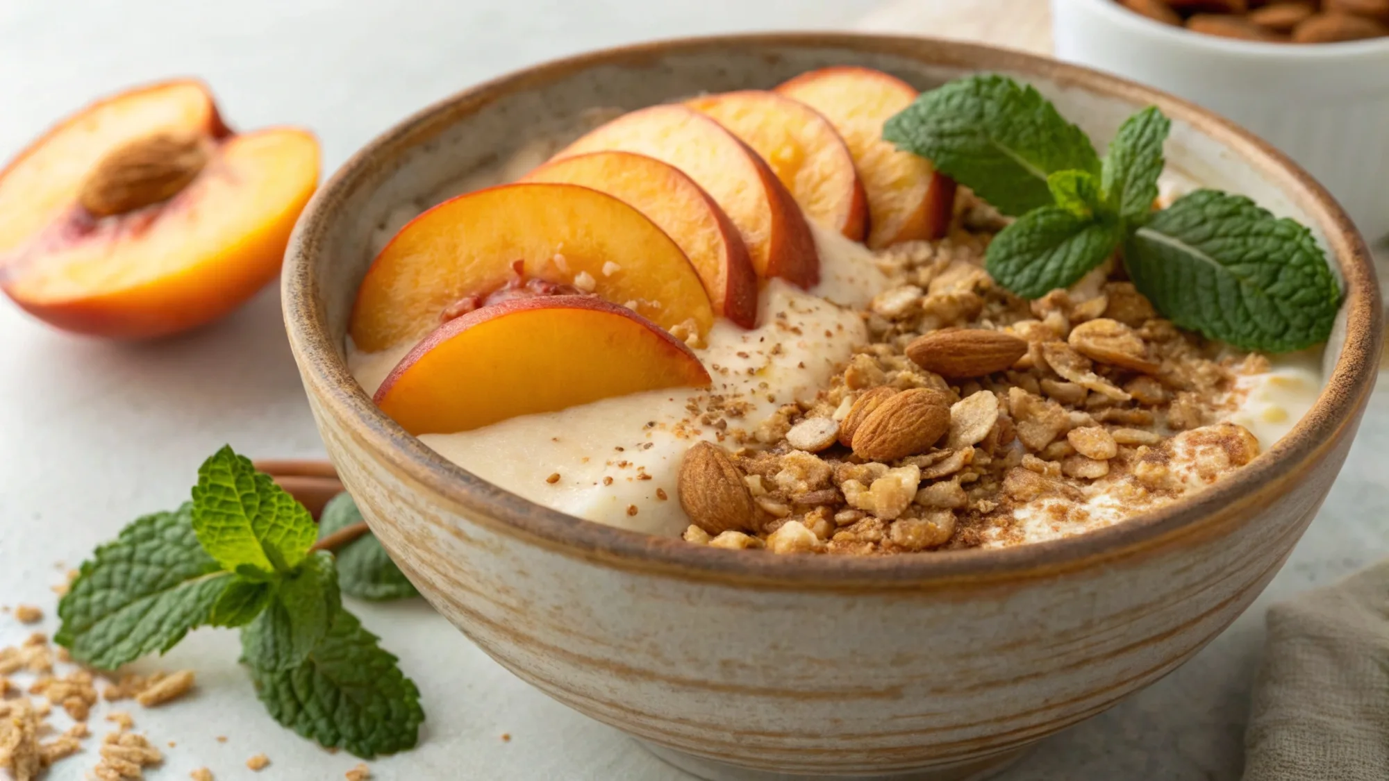Peach Cobbler Smoothie Bowl