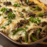 Philly Cheesesteak Grilled Cheese Casserole