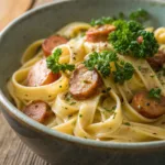 Smoked Sausage Alfredo Pasta recipe