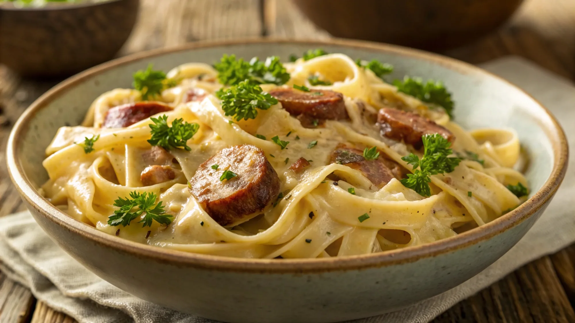 Smoked Sausage Alfredo Pasta