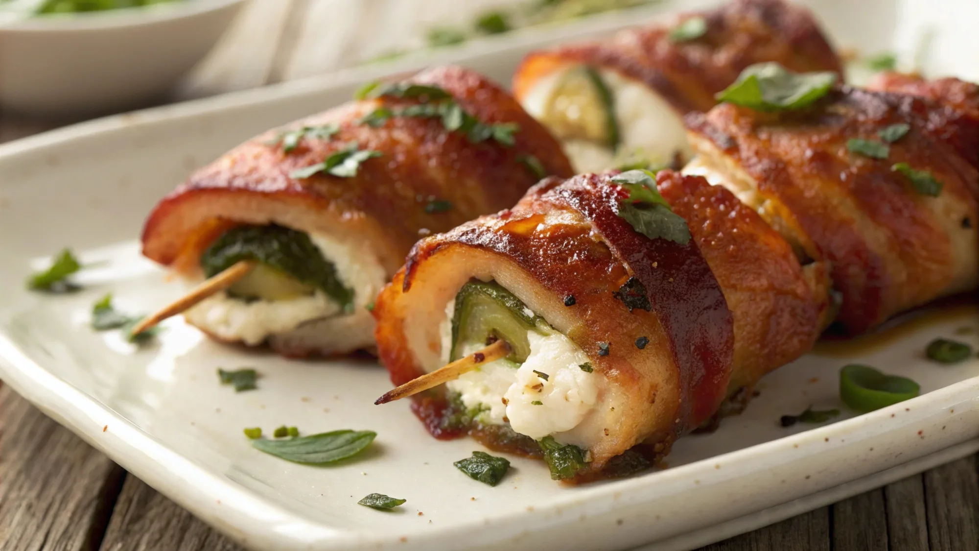 Spicy Bacon-Wrapped Jalapeño Chicken Bites recipe