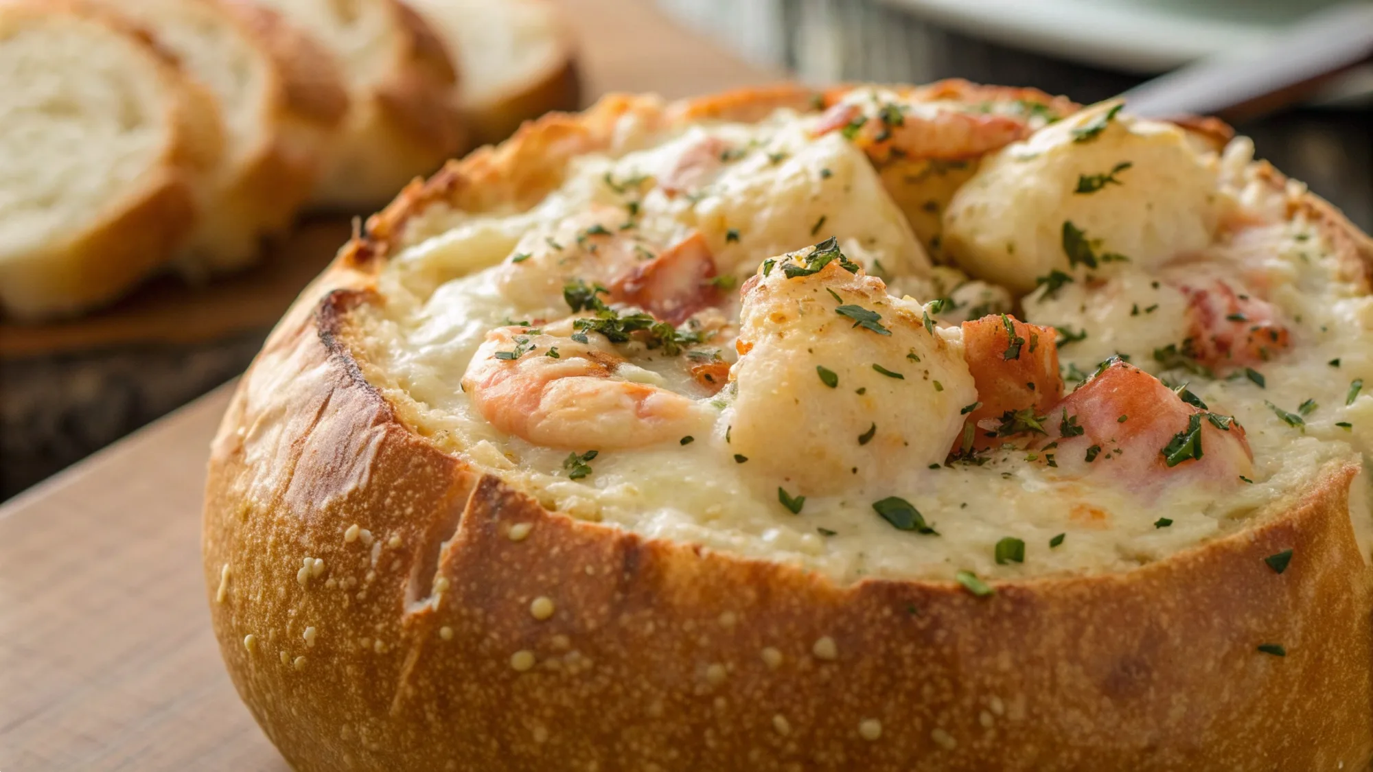 Stuffed Seafood Bread Bowl