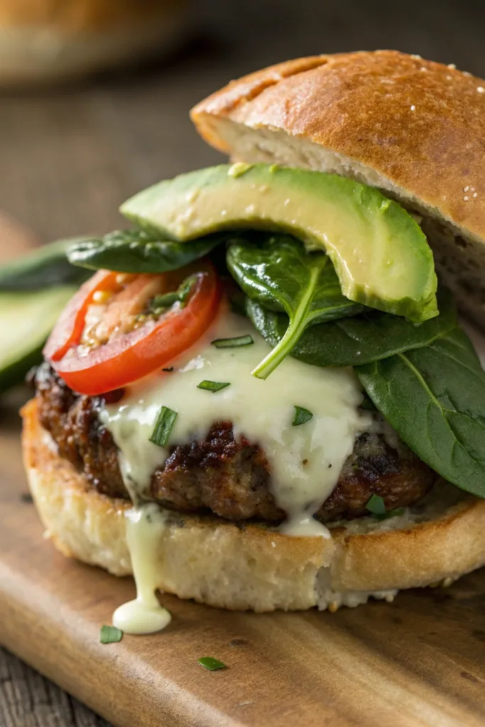 White Cheddar Spinach Burgers recipe