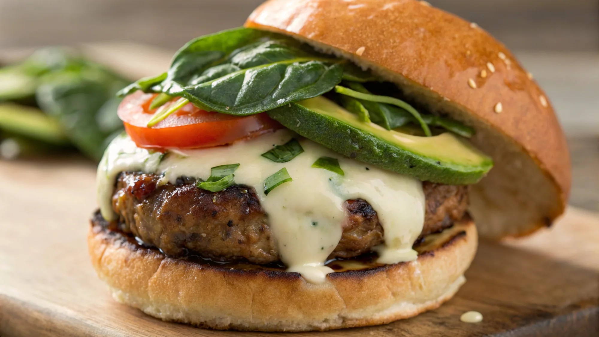 White Cheddar Spinach Burgers
