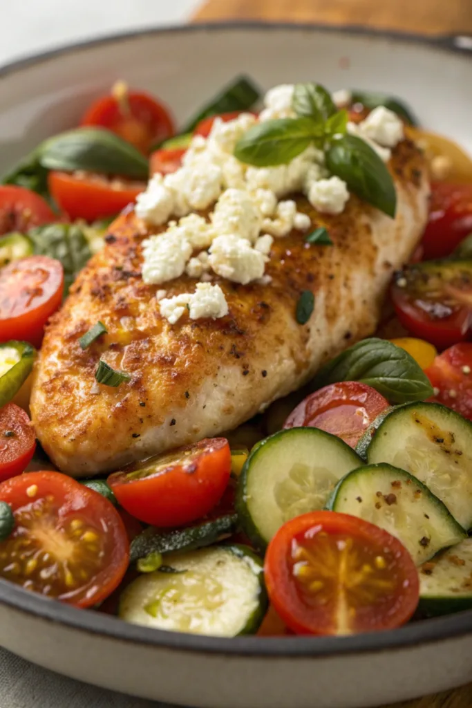 Baked Chicken with Crispy Feta recipe