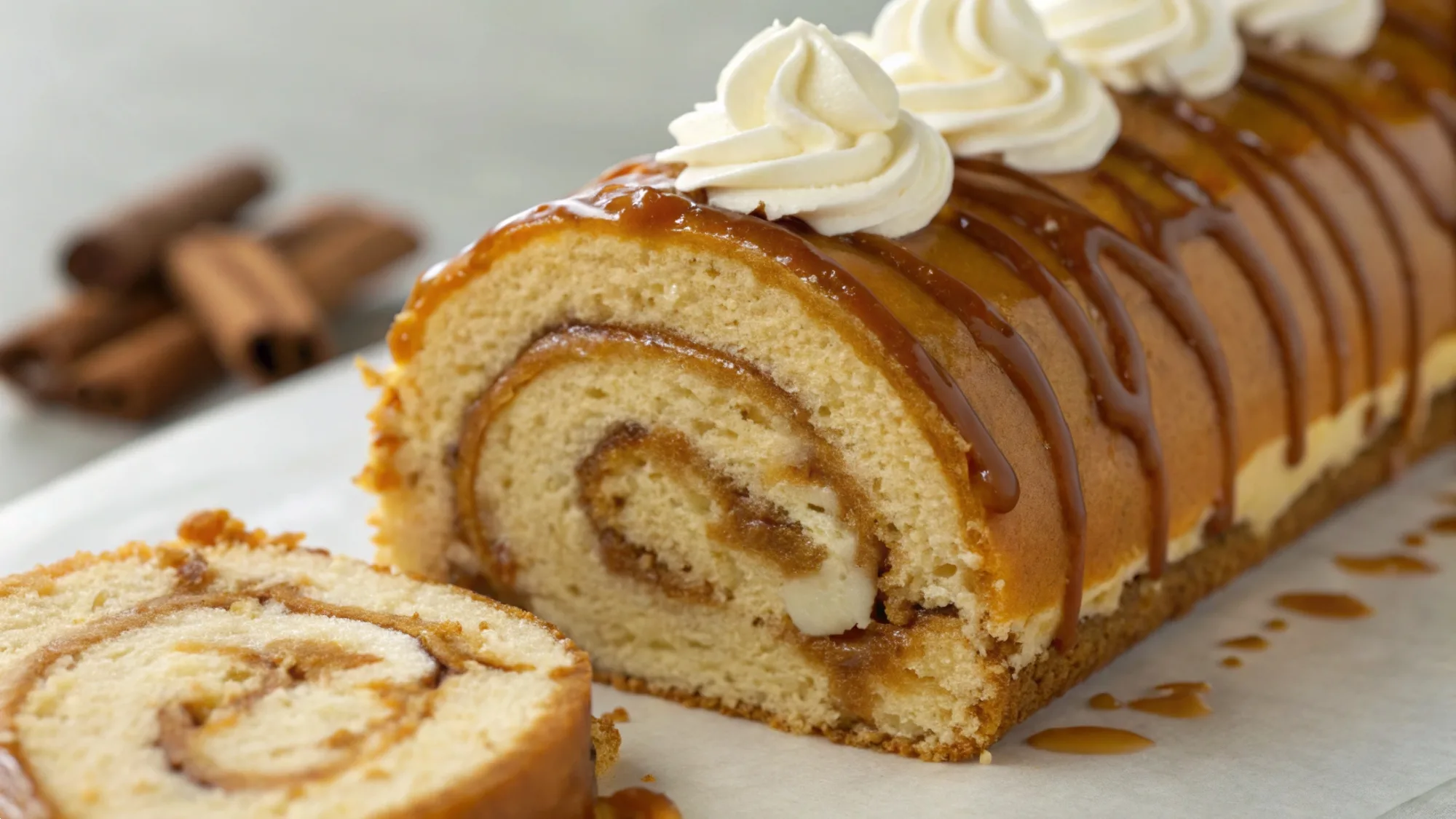 Caramel Banana Cake Roll