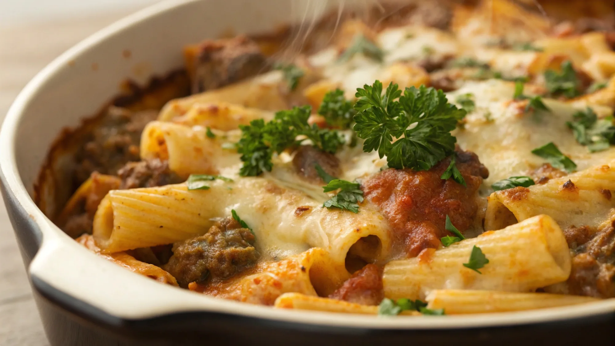 Cheesy Beef Rigatoni