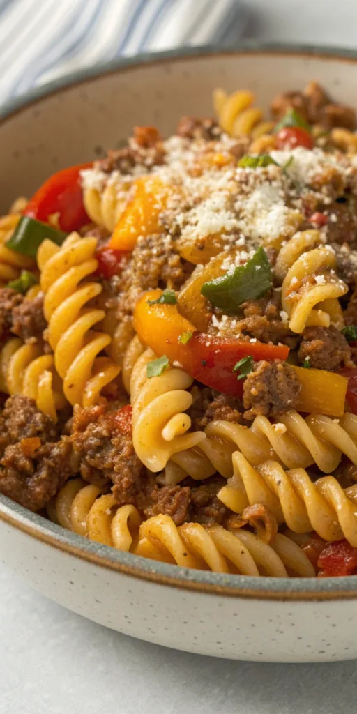 Creamy Cajun Beef Rotini