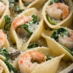 Creamy Spinach Mushroom Shrimp Shells