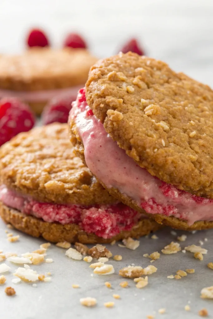 Frozen Raspberry Oat Sandwiches recipe