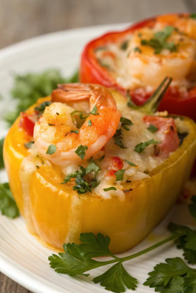 Garlic Butter Shrimp Stuffed Peppers recipe