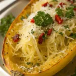 Garlic Parmesan Stuffed Spaghetti Squash recipe