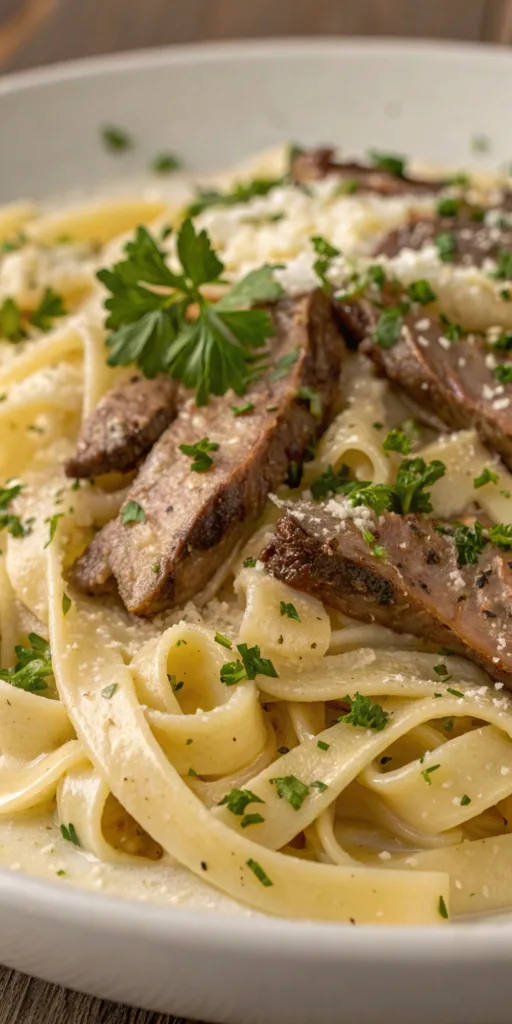 Garlic Steak Pasta recipe