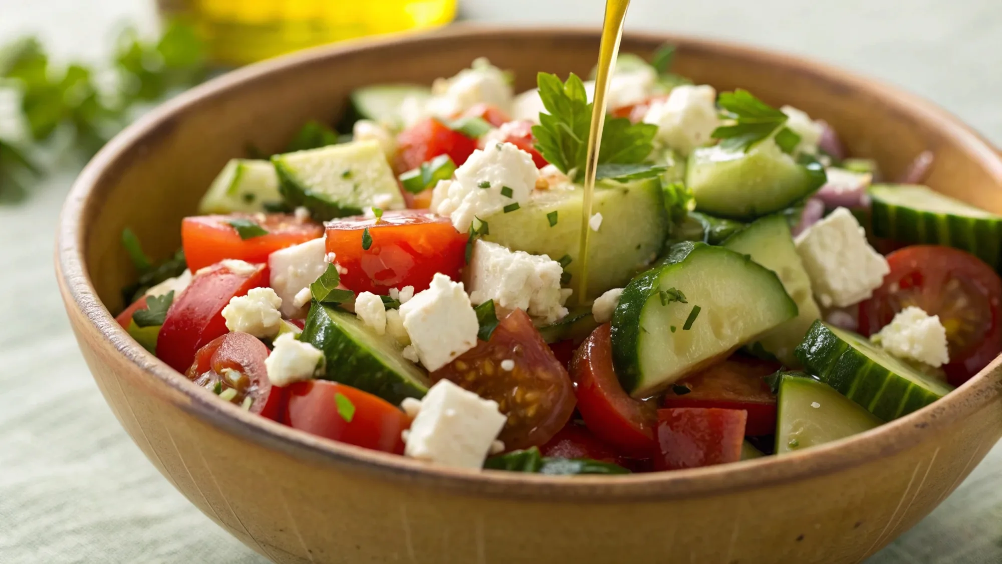Greek Cucumber Tomato Feta Salad recipe