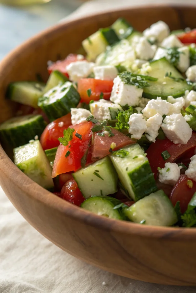 Greek Cucumber Tomato Feta Salad