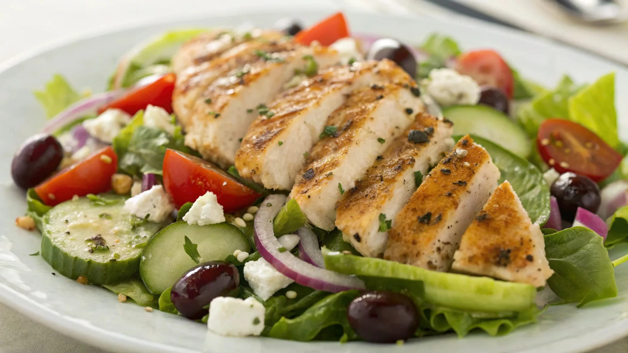 Grilled Chicken Greek Salad recipe